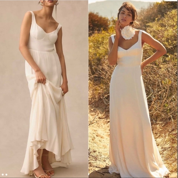 REFORMATION NWT LECCE Dress Ivory Silk Bridal Tie Wedding US0/ US 4 - Picture 1 of 13